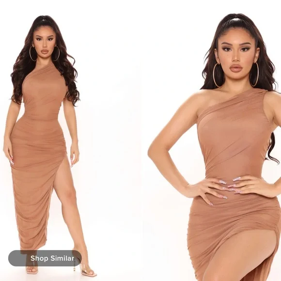Dresses | Nude Fashion Nova Dress | Poshmark